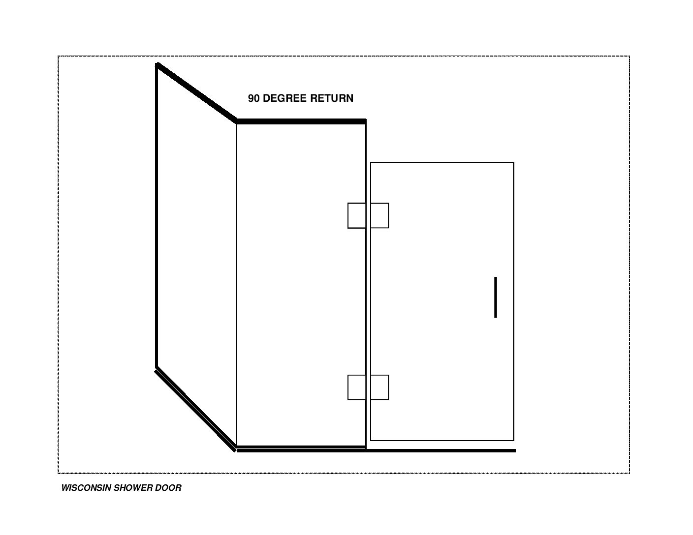 Shower door enclosure Return-to-Ceiling, Panel-to-Ceiling and Door (HL) w/Curb