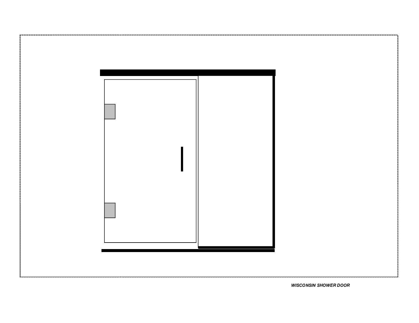 Shower door enclosure Door (HL) and Panel w/Header & Curb