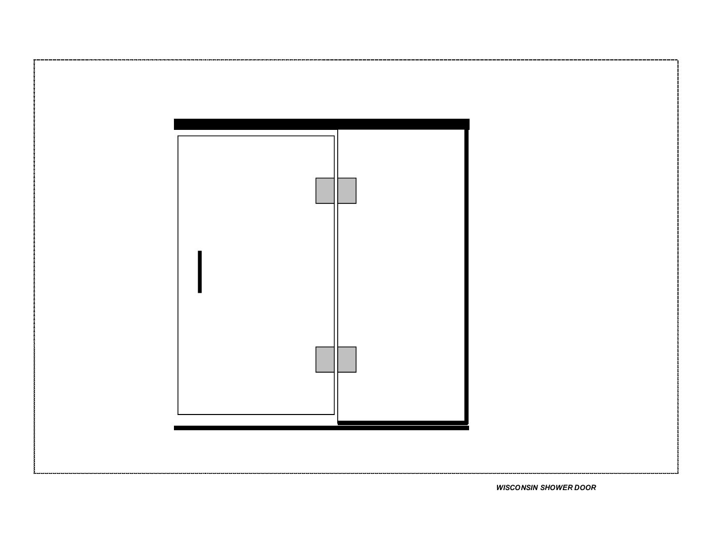 Shower door enclosure Door (HR) and Panel w/Header & Curb