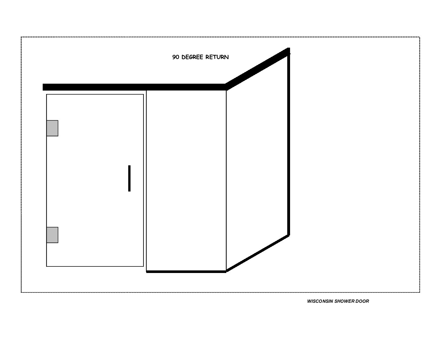 Shower door enclosure Door (HL), Panel and Return w/Header