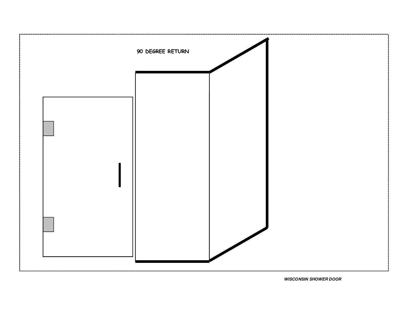 Shower door enclosure Door (HL), Panel-to-Ceiling and Return-to-Ceiling