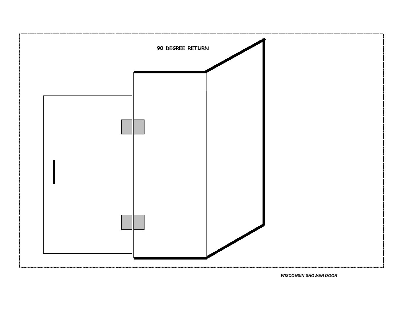 Shower door enclosure Door (HR), Panel-to-Ceiling and Return-to-Ceiling