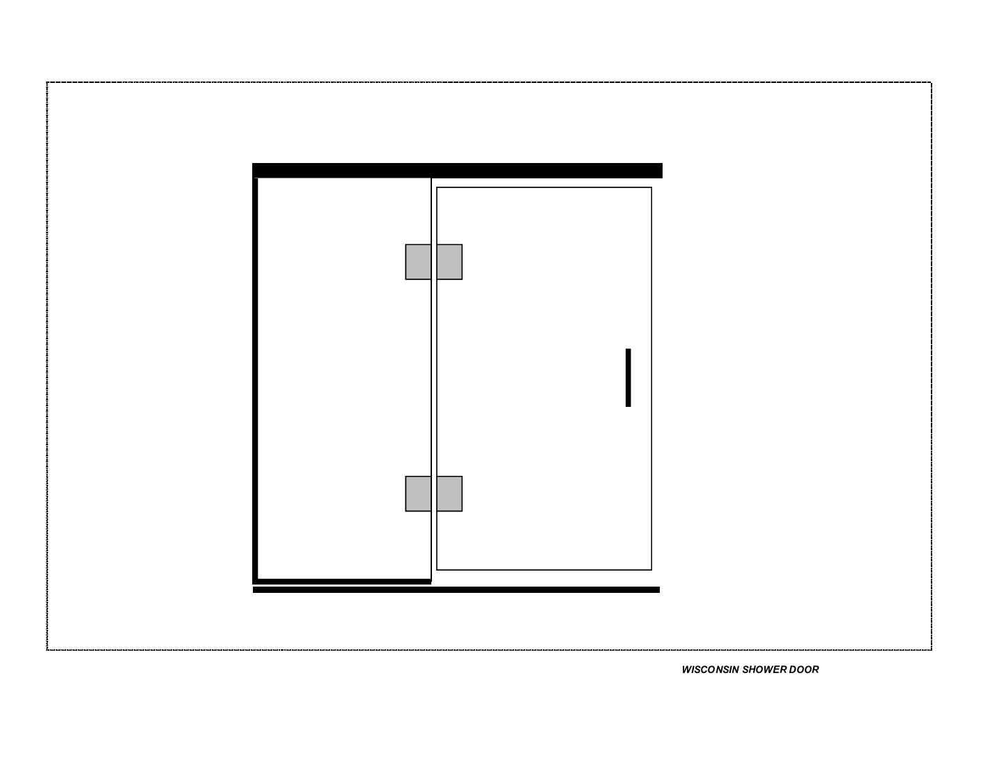 Shower door enclosure Panel and Door (HL) w/Header & Curb