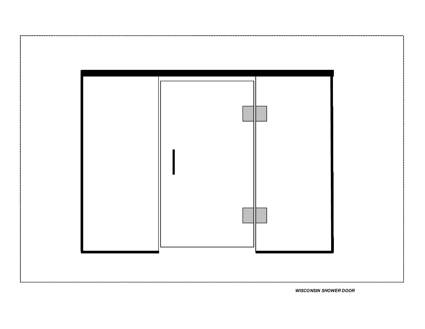 Shower door enclosure Panel, Door (HR) and Panel w/Header