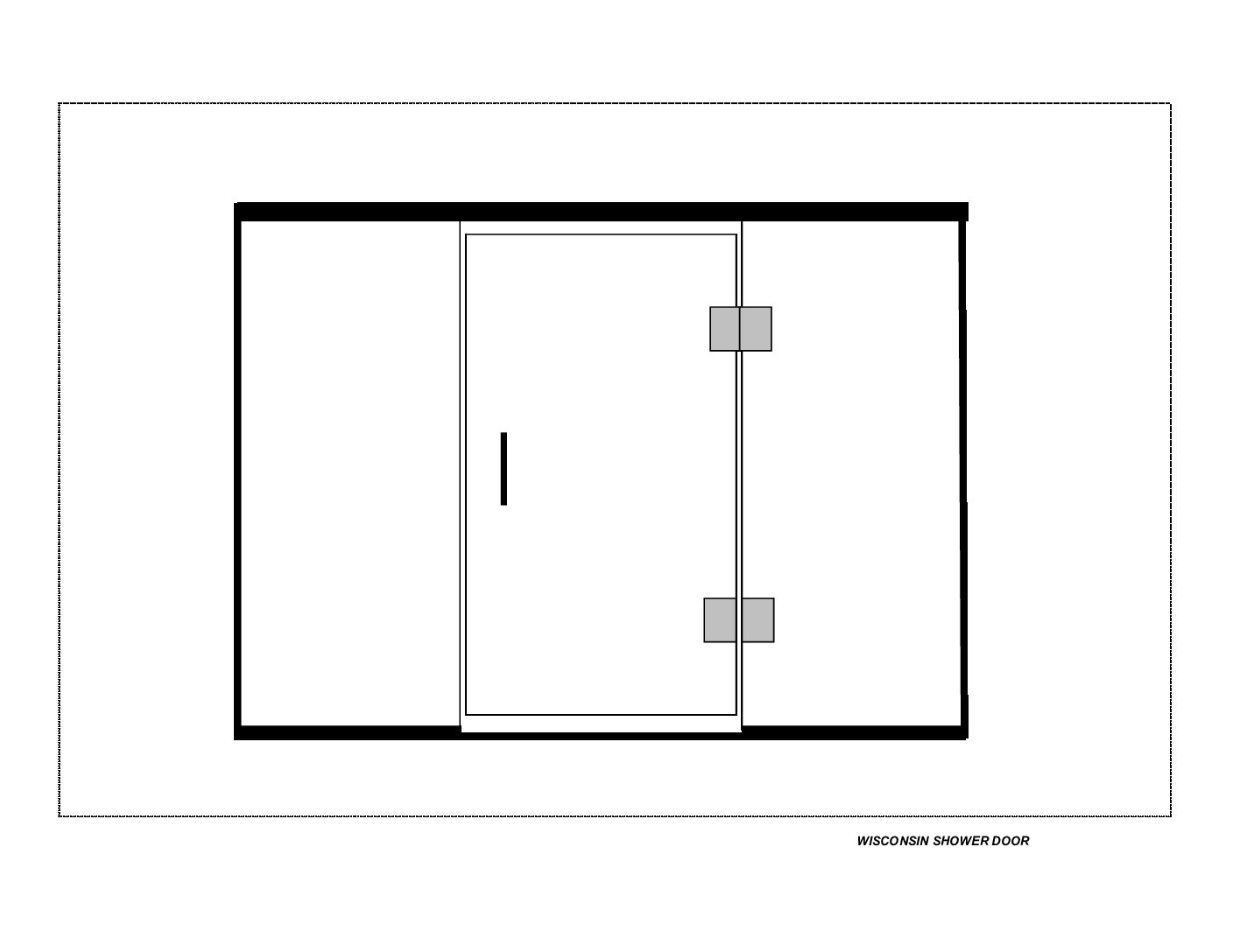 Shower door enclosure Panel, Door (HR) and Panel w/Header & Curb