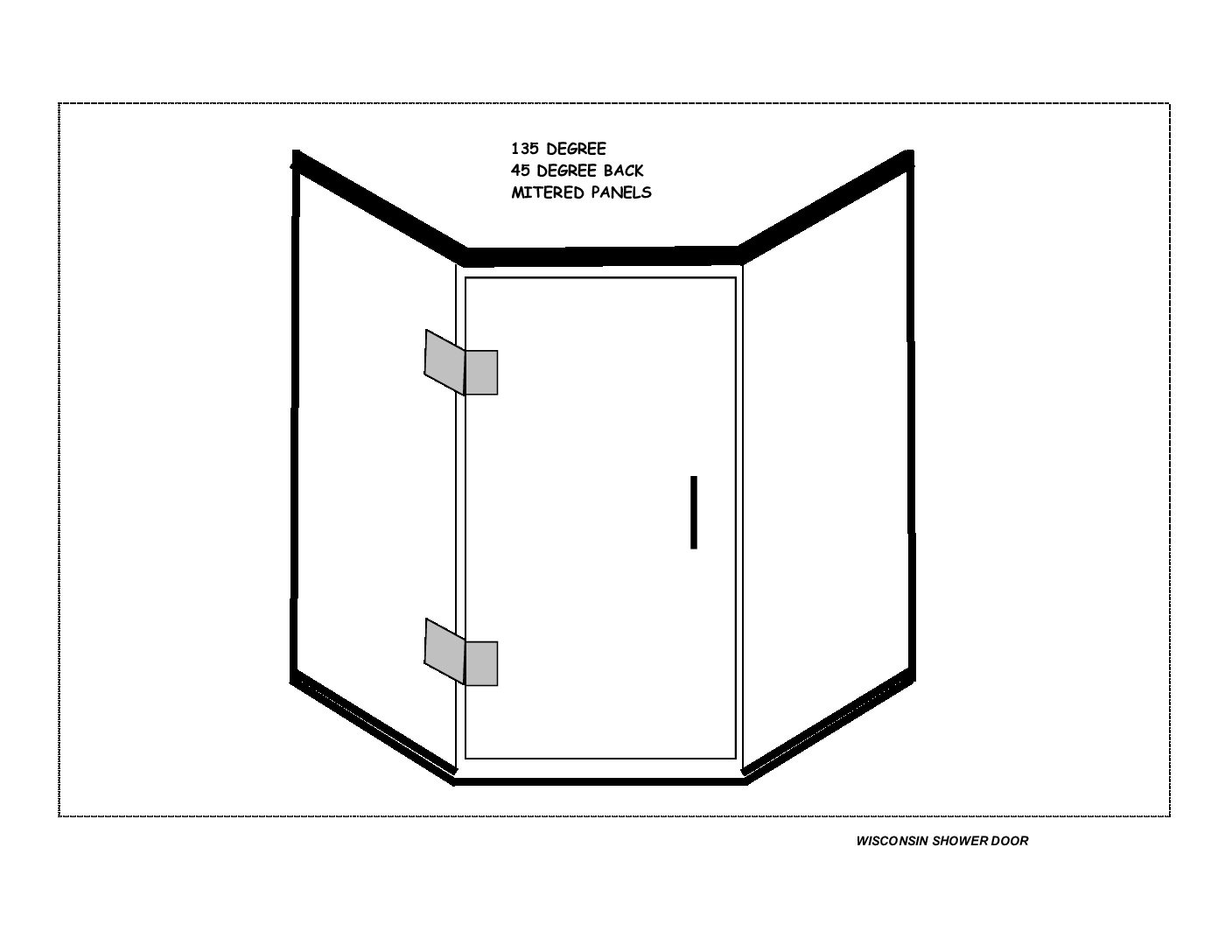 Shower door enclosure Neo-Angle (HL) w/Header & Curb