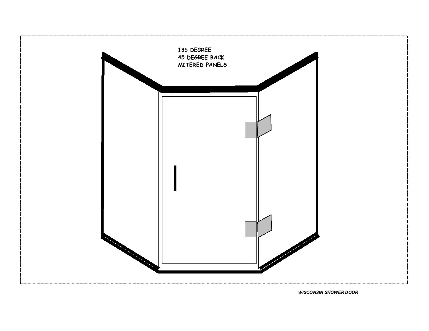 Shower door enclosure Neo-Angle (HR) w/Header & Curb