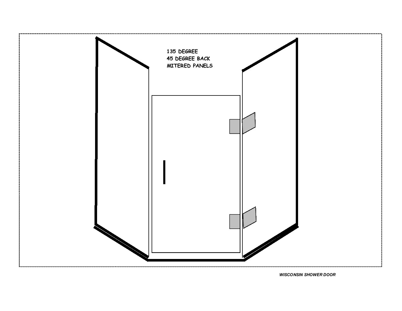 Shower door enclosure Neo-Angle (HR) Panels-to-Ceiling w/Curb